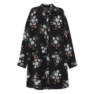 H&M Divided Black Floral Shirt Dress, Size 4